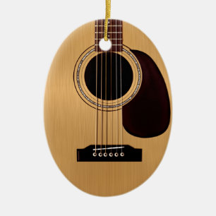 Spruce Top Acoustic Guitar Julgransprydnad Keramik