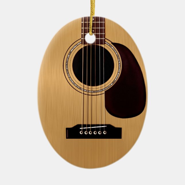 Spruce Top Acoustic Guitar Julgransprydnad Keramik (Framsidan)