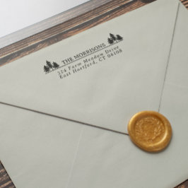 Spruces Rustic Namn & Returadress Självfärgande Stämpel