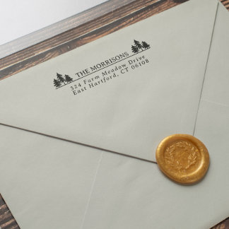 Spruces Rustic Namn & Returadress Självfärgande Stämpel