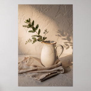 Sprucken Krämkanna Botanisk Stilleben Poster