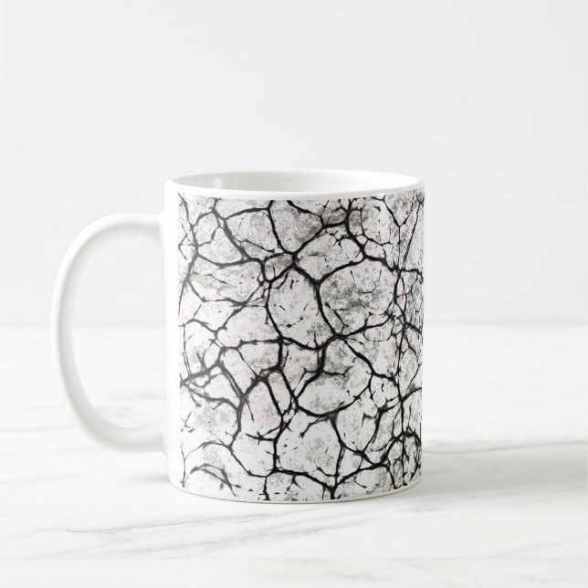 Sprucken Marmor Digitalt Mönster Kaffemugg (Vänster)