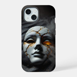 Sprucken Porslinsmask Dark iPhone 15 Tufft Fodral