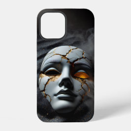 Sprucken Porslinsmask Dark Luxury iPhone 12 Fodral