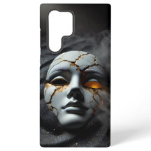 Sprucken Porslinsmask Galaxy S22 Ultra-fodral