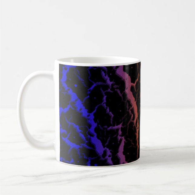 Sprucken rymdlava - Blå/Orange Kaffemugg (Vänster)