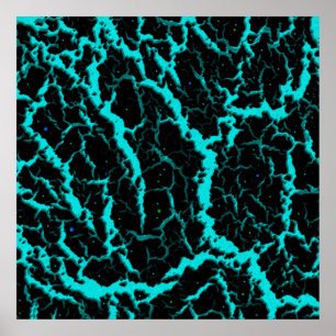 Sprucken rymdlava - Cyan Poster