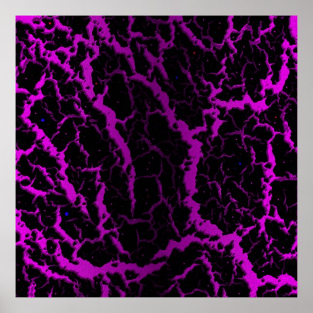 Sprucken rymdlava - Rosa/Lila Poster (Framsidan)