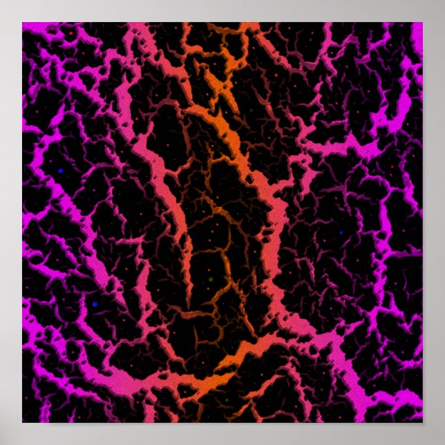 Sprucken rymdlava - Rosa/Orange Poster (Framsidan)