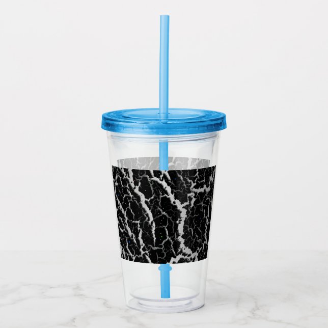 Sprucken rymdlava - Vit/Silver Take Away Mugg (Framsida)