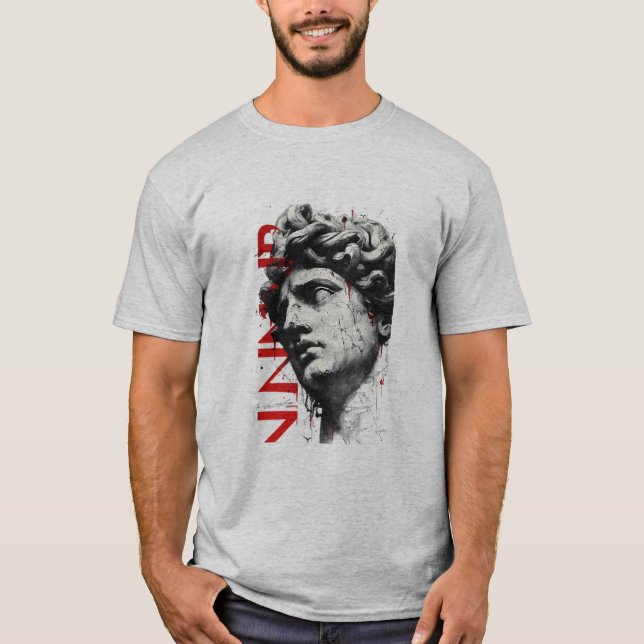 Sprung marmorbyst Sopor Polka Konst T-Shirt (Framsida)
