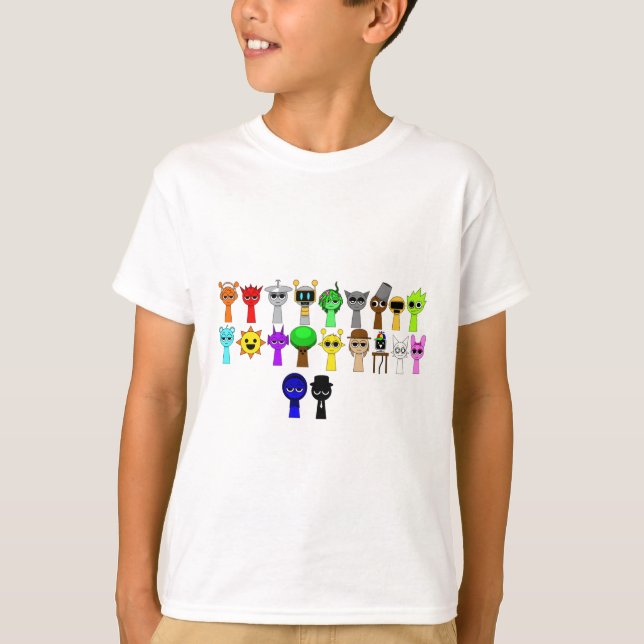 Sprunki Fas 1 - Simon Oren Funbot Pinki Wenda  T Shirt (Framsida)