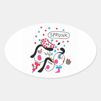 Sprunki Firande - Child Art av Yuho Ovalt Klistermärke