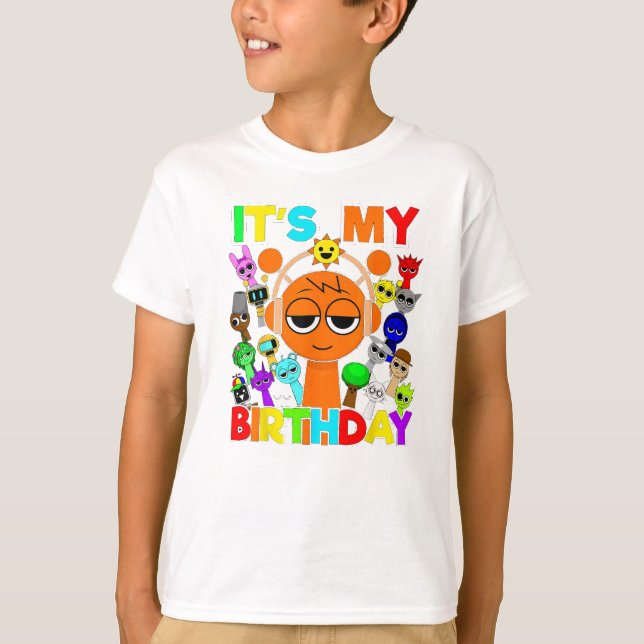 Sprunki födelsedag! - Oren Simon Funbot Pinki T Shirt (Framsida)