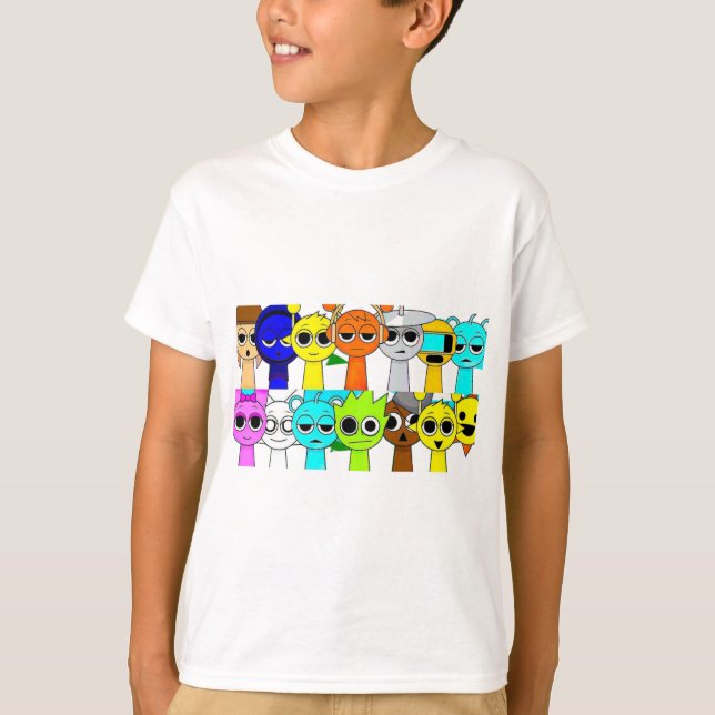 Sprunki Group! | Simon Oren Funbot Pinki Wenda T Shirt (Framsida)