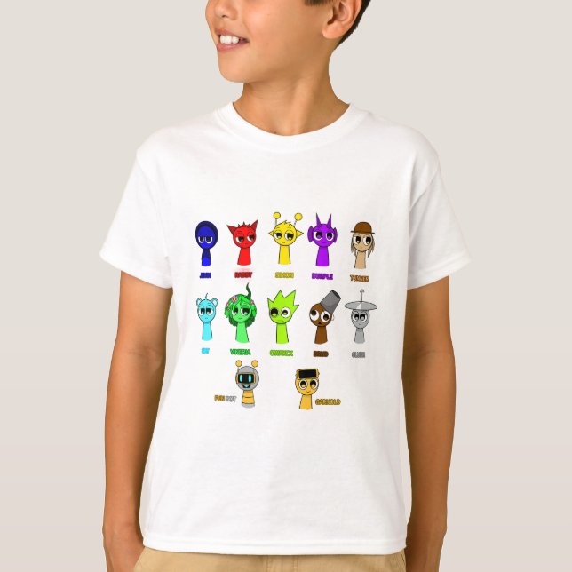 Sprunki - Simon Oren Funbot Pinki Wenda Jevin T Shirt (Framsida)