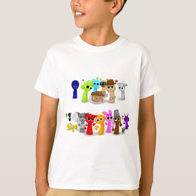 Sprunki Sprunky Simon Oren Funbot Pinki Wend in 3D T Shirt (Framsida)