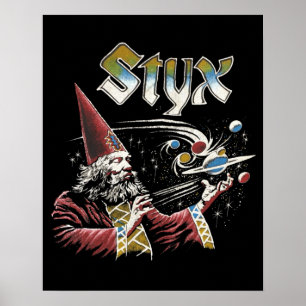 SPRUTA-ikoner för återgång till band i STYX 70s Poster