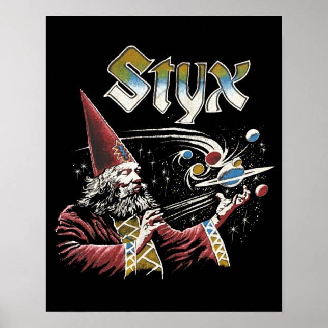 SPRUTA-ikoner för återgång till band i STYX 70s Poster (Framsidan)
