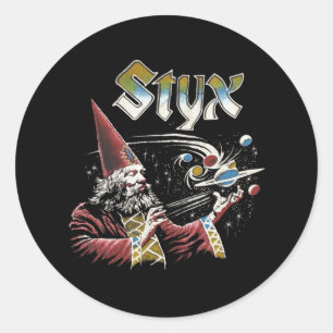 SPRUTA-ikoner för återgång till band i STYX 70s Runt Klistermärke
