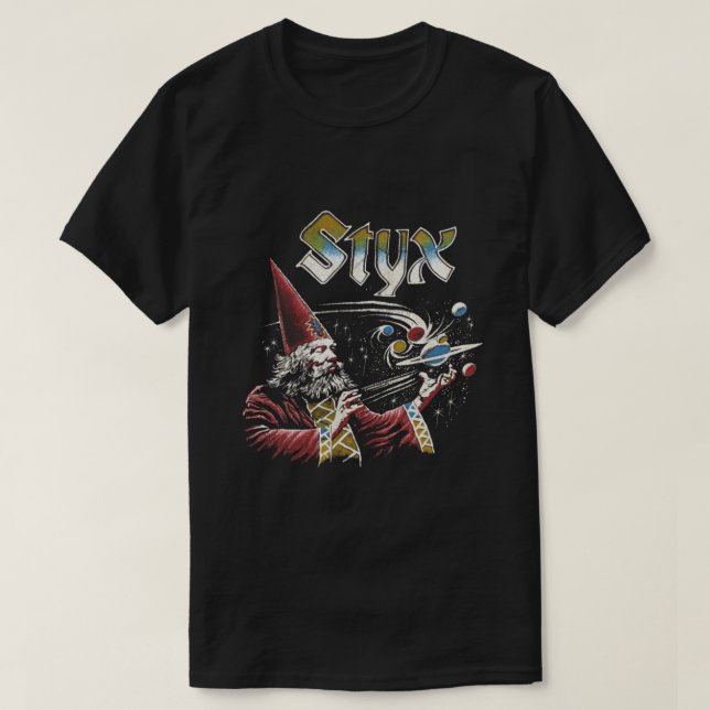 SPRUTA-ikoner för återgång till band i STYX 70s T Shirt (Design framsida)