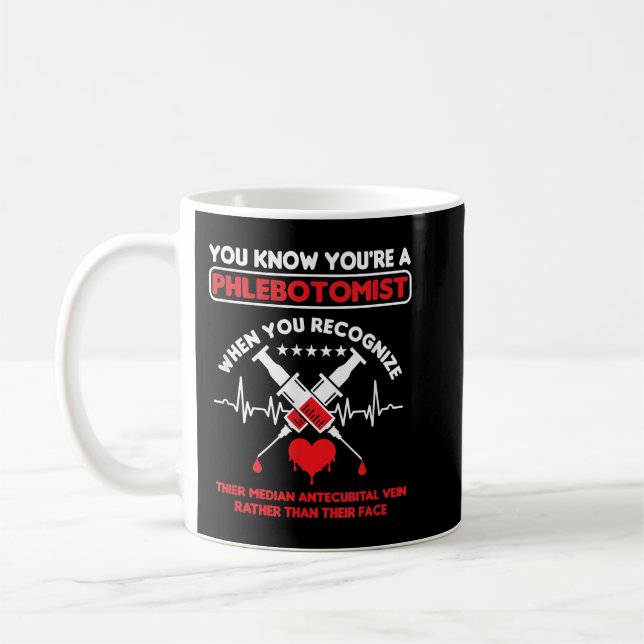 Spruta Phlebotomist Phlebotomy Doktor Heart Pulse Kaffemugg (Vänster)