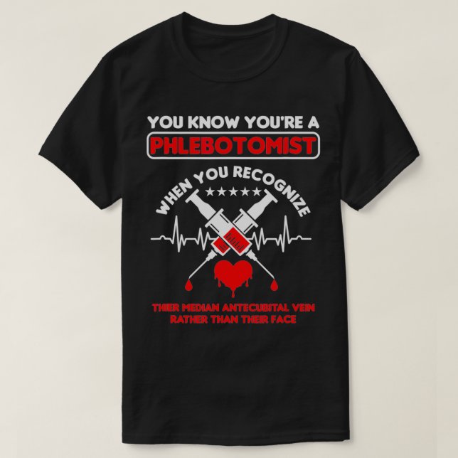 Spruta Phlebotomist Phlebotomy Doktor Heart Pulse T Shirt (Design framsida)