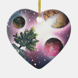 Sprutmålningsfärgkonstutrymme landskap målning julgransprydnad keramik