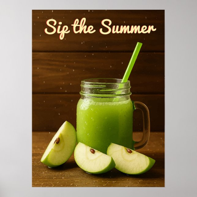 SpSommaren - Grönten Apple Juice Wall Art Print Poster (Framsidan)