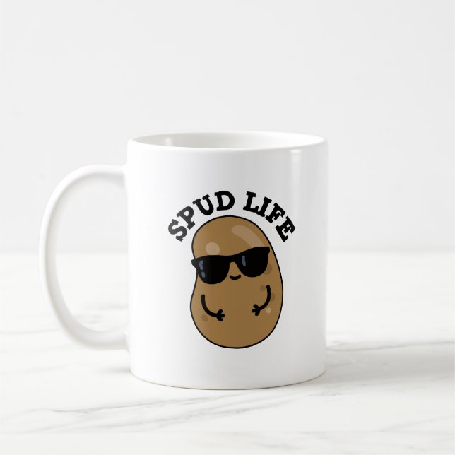 Spud Life Funny Potato Pun Kaffemugg (Vänster)