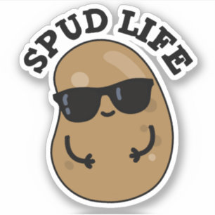 Spud Life Funny Potato Pun Klistermärken