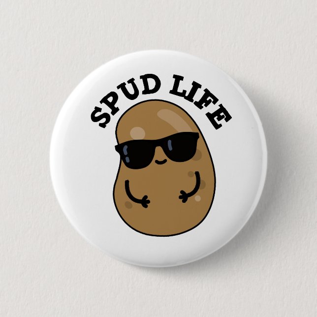 Spud Life Funny Potato Pun Knapp (Framsida)