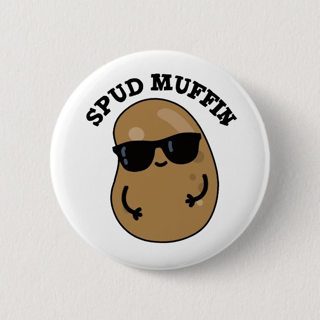 Spud Muffin Cute Potato Pun Knapp (Framsida)