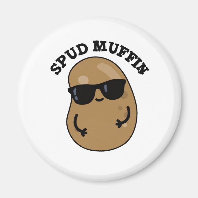 Spud Muffin Cute Potato Pun Magnet (Framsidan)