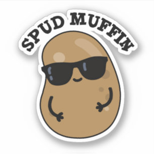 Spud Muffin Funny Potato Pun Klistermärken