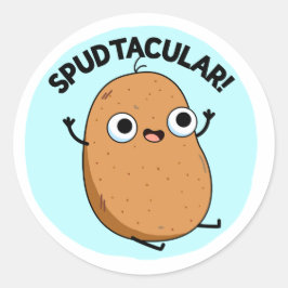 Spudtacular Funny Potato Pun Runt Klistermärke