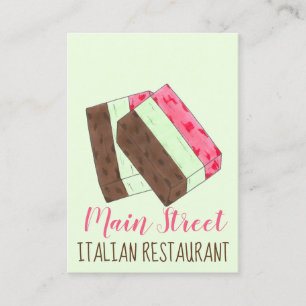Spumoni Gelato Ice Cream Italiana Restaurant Food Visitkort