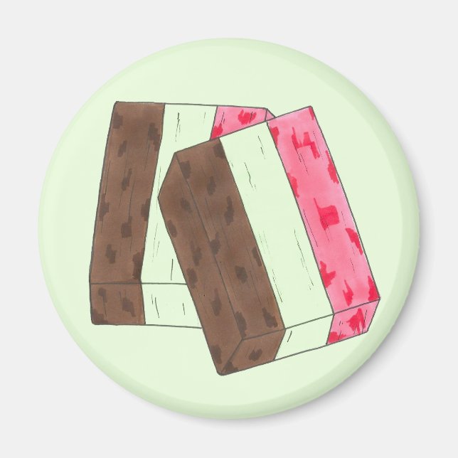 Spumoni Italienska Gelato Ice Cream Dessert Spumon Magnet (Framsidan)