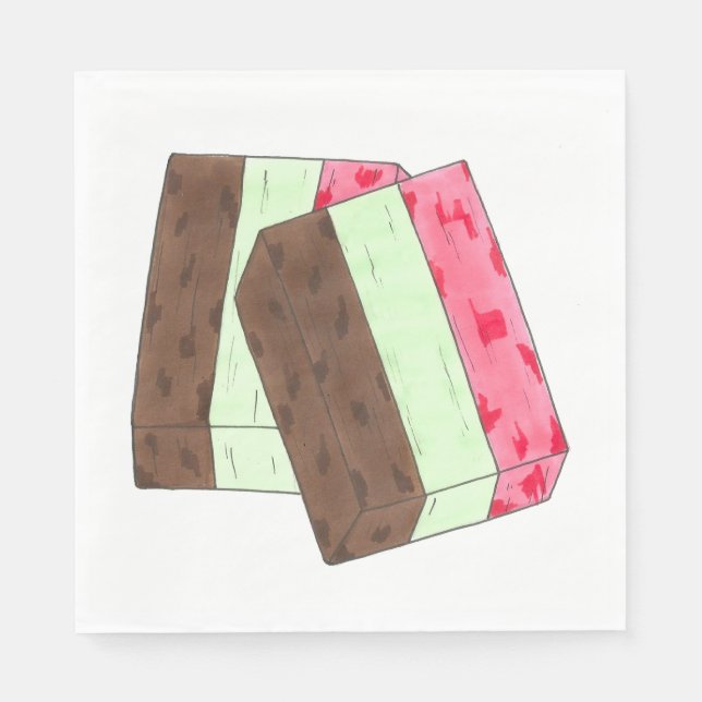 Spumoni Italienska Gelato Ice Cream Dessert Spumon Pappersservett (Framsidan)