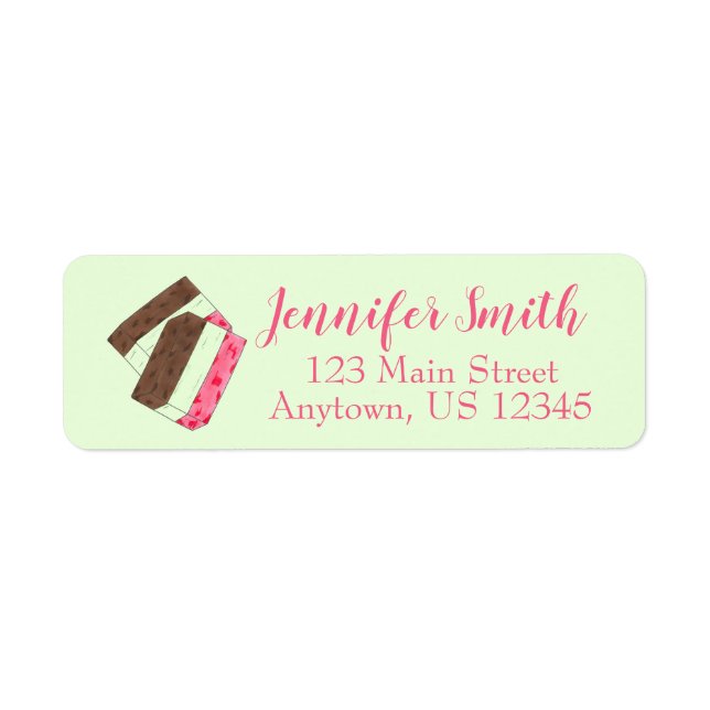 Spumoni Italienska Gelato Ice Cream Dessert Spumon Returadress Etikett (Framsidan)