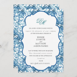 Spun Sugar & Skydiver Blå Bröllopsrepetition Inbjudningar