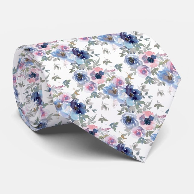 Spun Sugar & Skydiver Blue Bröllop Keepsak Nacke T Slips (Rullad)