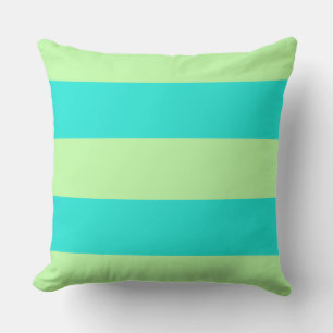 Spunky Aqua Blue och Lime Green Rand Kudde