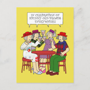 Spunky Old Broads Month Februari Tecknade Damdamer Vykort