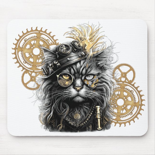Spunky Paws Den Funky Steampunkkatten  Musmatta (Framsidan)
