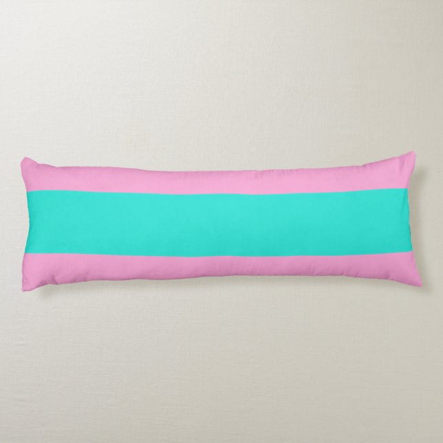 Spunky Rosa och Aqua Rand Kroppskudde (Baksidan)