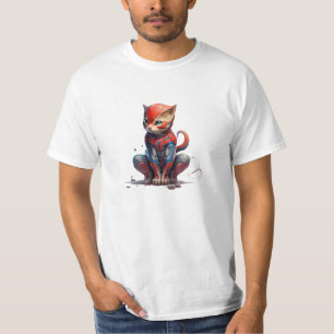 Spunky Superassistance: Spy Webben-Slinging Cat T Shirt