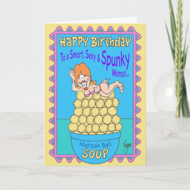 SPUNKY WOMAN Birthday Card Kort (Framsida)
