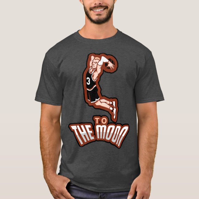Spurs Basketball to the moon T Shirt (Framsida)