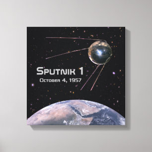 Sputnik 1 Earth Satellite Canvastryck